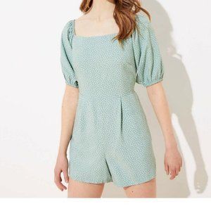 LOFT Beach Dotted Smocked Back Romper